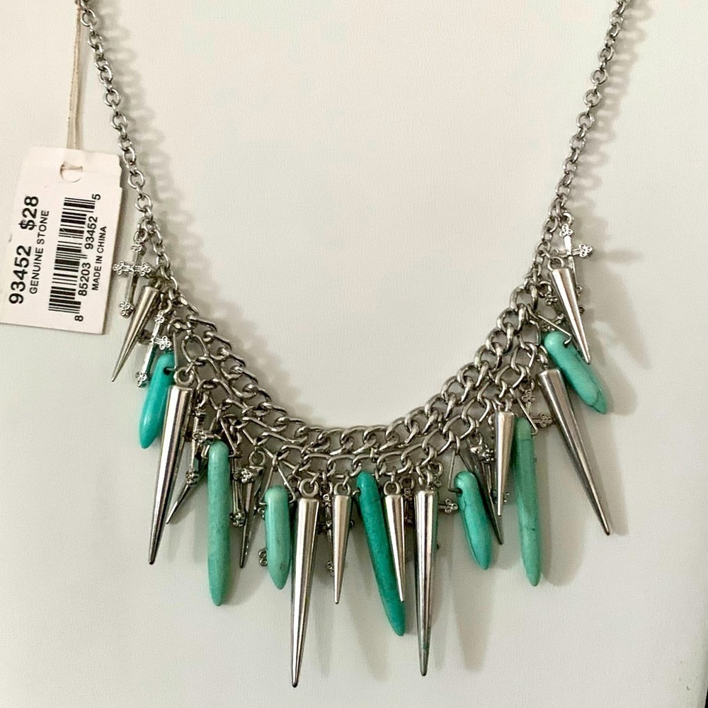 💚Genuine TURQUOISE & Multiple Cross Necklace by Cookie Lee - Picture 3 of 5